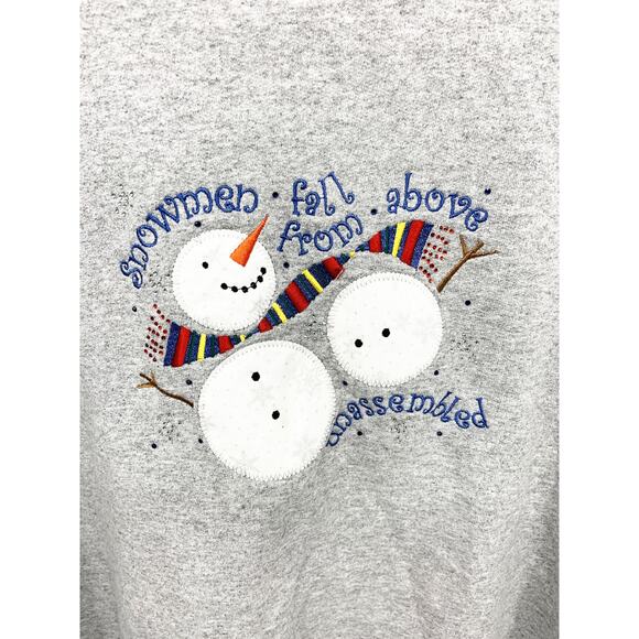 MC Sportswear Gray Hoodie Sweatshirt Snowmen Fall From Above - Picture 2 of 6